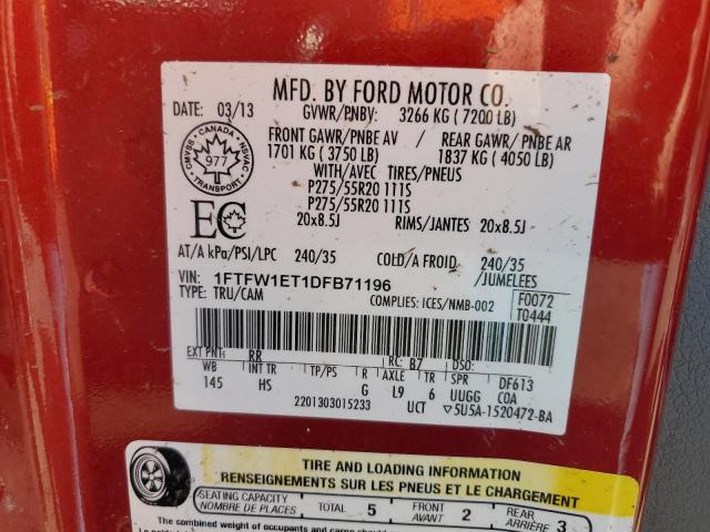 Продаж на аукціоні авто 2013 Ford F150, vin: 1FTFW1ET1DFB71196, номер лоту: 85859325