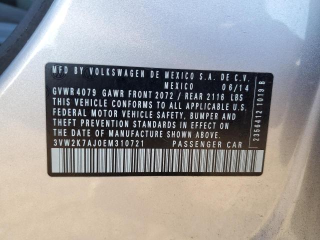 91019655 :رقم المزاد ، 3VW2K7AJ0EM310721 vin ، 2014 Volkswagen Jetta مزاد بيع