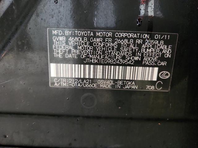 Продаж на аукціоні авто 2011 Lexus Es 350, vin: JTHBK1EG9B2439542, номер лоту: 85830035