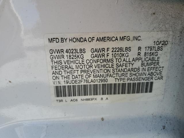 86527125 :رقم المزاد ، 19UDE2F76LA012950 vin ، 2020 Acura Ilx Premiu مزاد بيع
