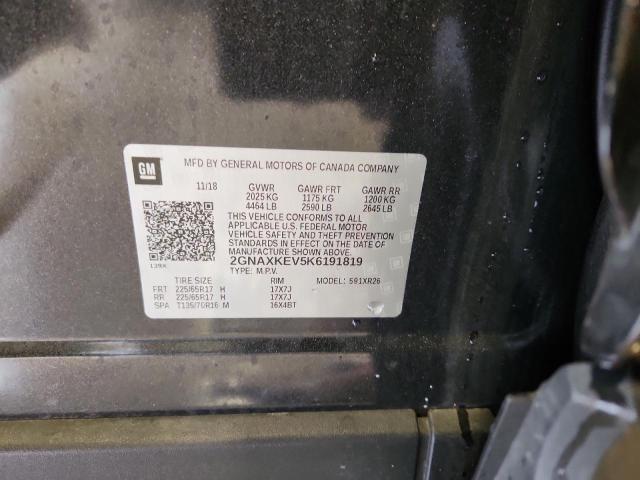 Aukcja sprzedaży 2019 Chevrolet Equinox, vin: 2GNAXKEV5K6191819, numer aukcji: 89577045