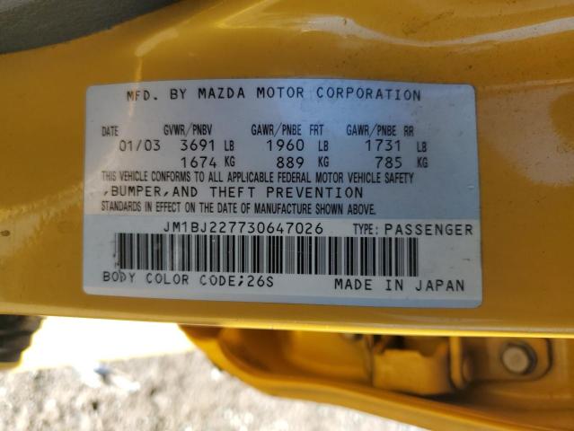 90092105 :رقم المزاد ، JM1BJ227730647026 vin ، 2003 Mazda Protege مزاد بيع