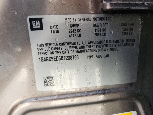 85359145 :رقم المزاد ، 1G4GC5ED6BF238798 vin ، 2011 Buick Lacrosse مزاد بيع