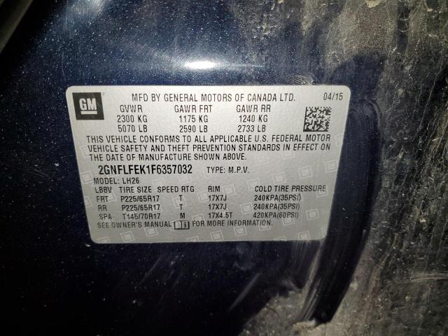 2015 Chevrolet Equinox მანქანა იყიდება აუქციონზე, vin: 2GNFLFEK1F6357032, აუქციონის ნომერი: 89736635