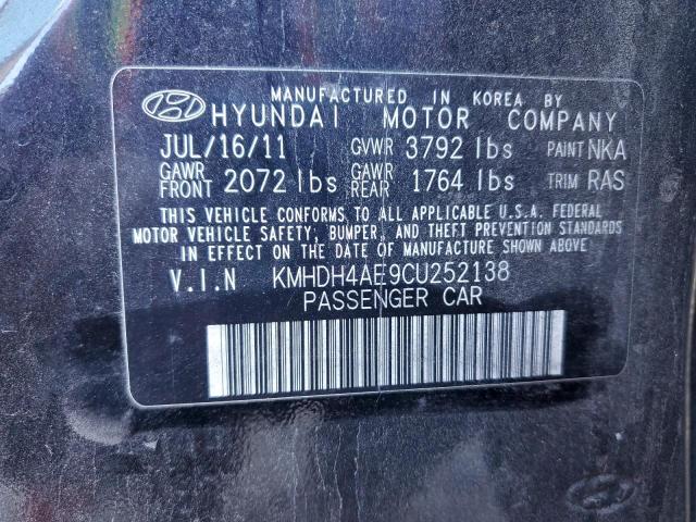 86714455 :رقم المزاد ، KMHDH4AE9CU252138 vin ، 2012 Hyundai Elantra مزاد بيع