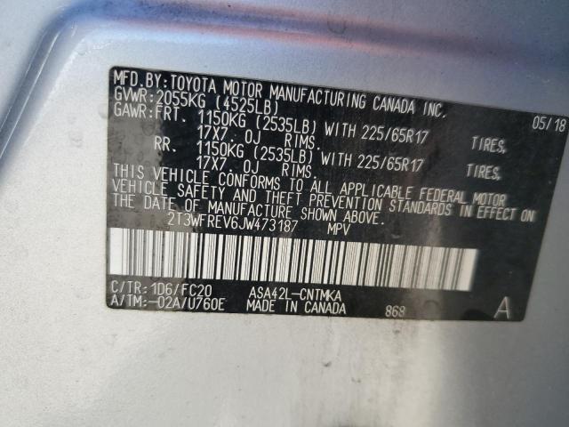 Продаж на аукціоні авто 2018 Toyota Rav4, vin: 2T3WFREV6JW473187, номер лоту: 90733545