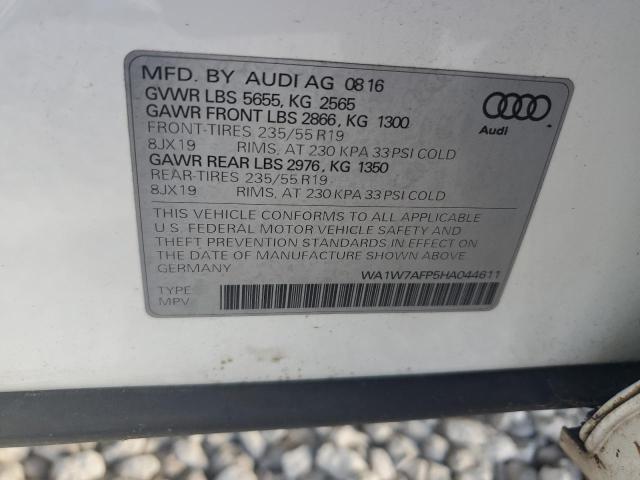 Продаж на аукціоні авто 2017 Audi Q5, vin: WA1W7AFP5HA044611, номер лоту: 87208385