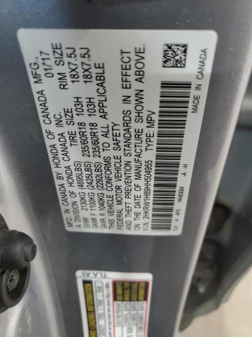 91023075 :رقم المزاد ، 2HKRW1H89HH504955 vin ، 2017 Honda Cr-v مزاد بيع