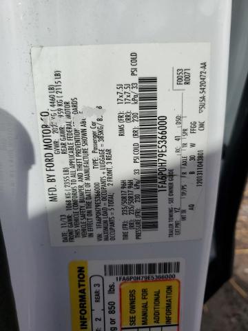 85002855 :رقم المزاد ، 1FA6P0H79E5366000 vin ، 2014 Ford Fusion مزاد بيع