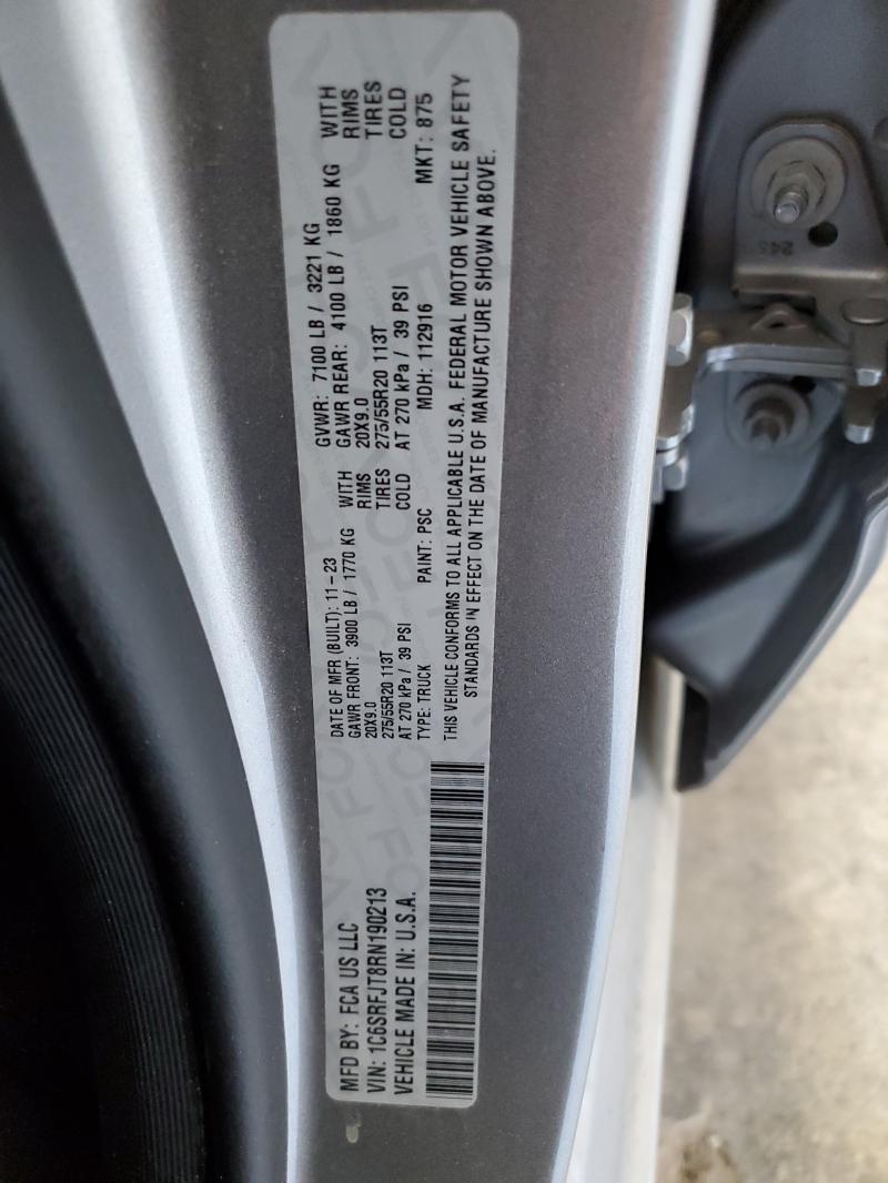 Продажа на аукционе авто 2024 Ram 1500, vin: 1C6SRFJT8RN190213, номер лота: 82528585