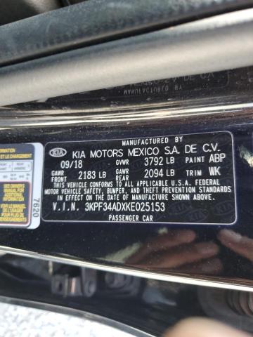 2019 Kia Forte მანქანა იყიდება აუქციონზე, vin: 3KPF34ADXKE025153, აუქციონის ნომერი: 85551615