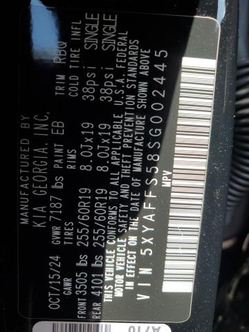 85162425 :رقم المزاد ، 5XYAFFS58SG002445 vin ، 2025 Kia Ev9 مزاد بيع