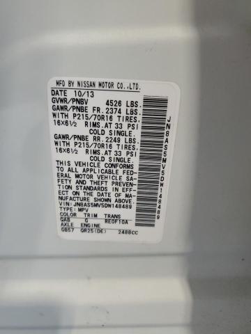 2013 Nissan Rogue S მანქანა იყიდება აუქციონზე, vin: JN8AS5MV5DW148489, აუქციონის ნომერი: 86777765