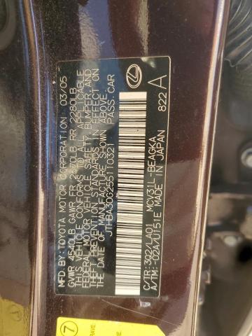 Aukcja sprzedaży 2005 Lexus Es, vin: JTHBA30G255110321, numer aukcji: 86505895