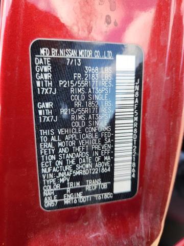 89655095 :رقم المزاد ، JN8AF5MR8DT221864 vin ، 2013 Nissan Juke مزاد بيع