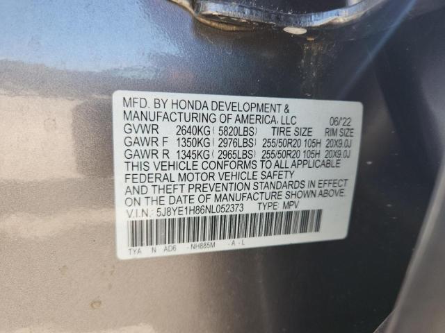 2022 Acura Mdx მანქანა იყიდება აუქციონზე, vin: 5J8YE1H86NL052373, აუქციონის ნომერი: 82394895