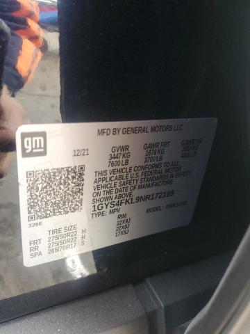 Продаж на аукціоні авто 2022 Cadillac Escalade, vin: 1GYS4FKL9NR172189, номер лоту: 87126055