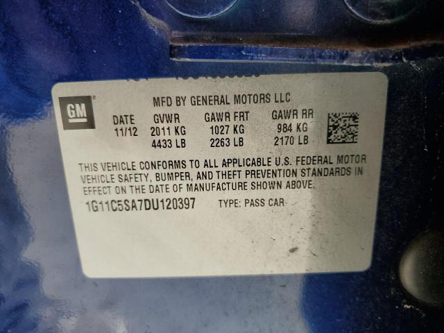 2013 Chevrolet Malibu მანქანა იყიდება აუქციონზე, vin: 1G11C5SA7DU120397, აუქციონის ნომერი: 90570685