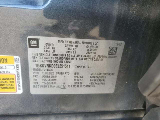 85716455 :رقم المزاد ، 1GKKVRKD0EJ251511 vin ، 2014 Gmc Acadia مزاد بيع
