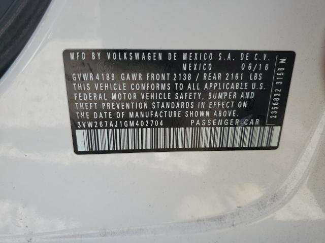 Aukcja sprzedaży 2016 Volkswagen Jetta S, vin: 3VW267AJ1GM402704, numer aukcji: 87088715