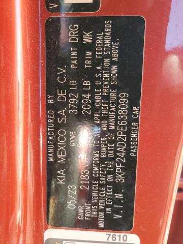 86972835 :رقم المزاد ، 3KPF24AD2PE638099 vin ، 2023 Kia Forte Lx مزاد بيع