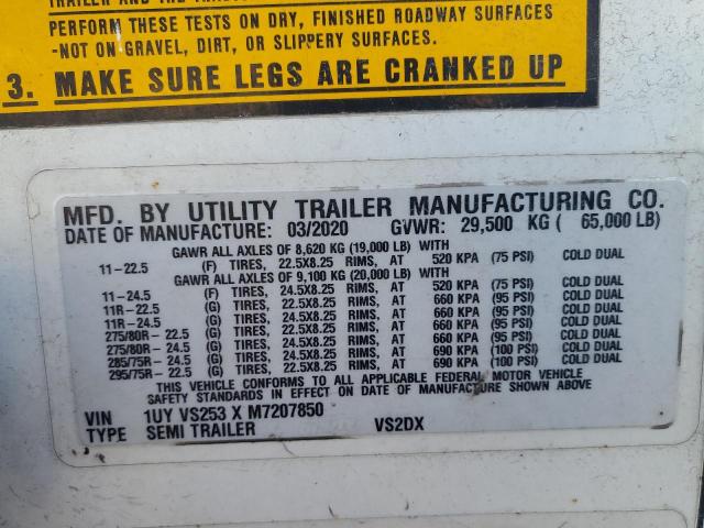 2021 Utility Trailer Mfg. Trailer მანქანა იყიდება აუქციონზე, vin: 1UYVS253XM7207850, აუქციონის ნომერი: 86239545