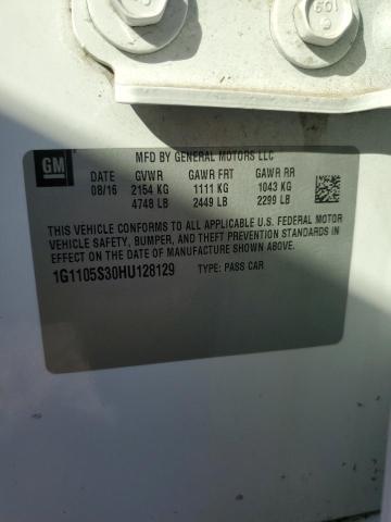 2017 Chevrolet Impala Lt მანქანა იყიდება აუქციონზე, vin: 1G1105S30HU128129, აუქციონის ნომერი: 85910355