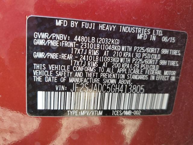 Aukcja sprzedaży 2016 Subaru Forester 2, vin: JF2SJADC5GH413805, numer aukcji: 82734735