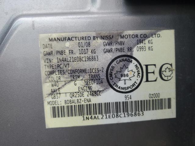2008 Nissan Altima მანქანა იყიდება აუქციონზე, vin: 1N4AL21E08C196863, აუქციონის ნომერი: 86234105