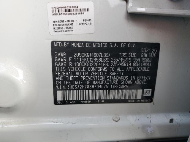 2025 Acura Adx A-spec Advance მანქანა იყიდება აუქციონზე, vin: 3HDSA2H78SM704075, აუქციონის ნომერი: 82308615