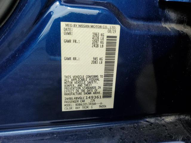 2020 Nissan Altima მანქანა იყიდება აუქციონზე, vin: 1N4BL4BV6LC149361, აუქციონის ნომერი: 86191325
