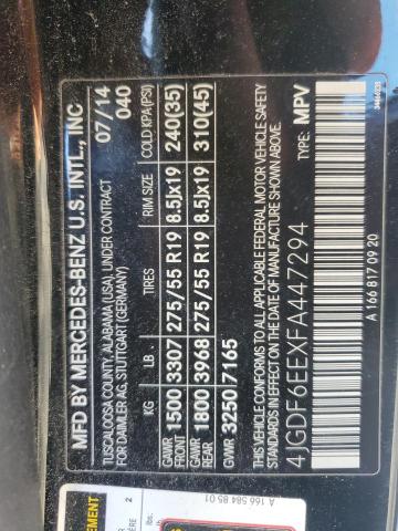 90449805 :رقم المزاد ، 4JGDF6EEXFA447294 vin ، 2015 Mercedes-benz Gl مزاد بيع