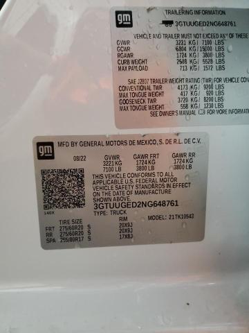 Auction sale of the 2022 Gmc Sierra K15, vin: 3GTUUGED2NG648761, lot number: 85374205