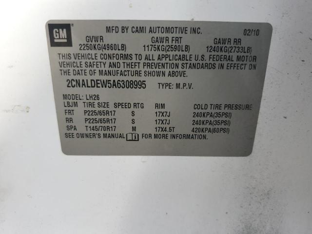 Aukcja sprzedaży 2010 Chevrolet Equinox, vin: 2CNALDEW5A6308995, numer aukcji: 89909355