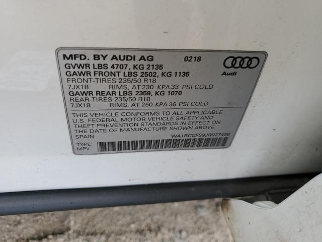 Aukcja sprzedaży 2018 Audi Q3, vin: WA1BCCFS9JR027456, numer aukcji: 82219105