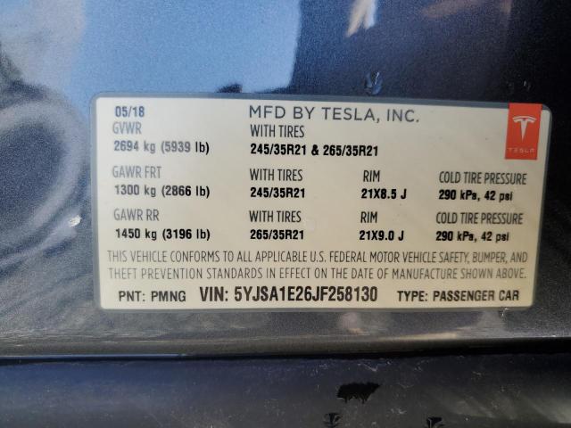 Aukcja sprzedaży 2018 Tesla Model S, vin: 5YJSA1E26JF258130, numer aukcji: 86253355