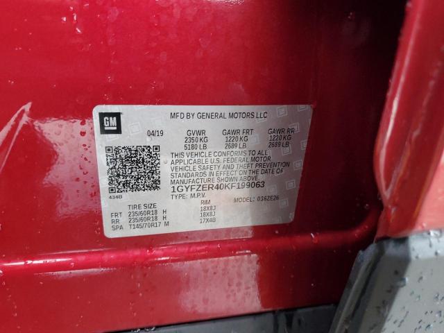 51384986 :رقم المزاد ، 1GYFZER40KF199063 vin ، 2019 Cadillac Xt4 مزاد بيع
