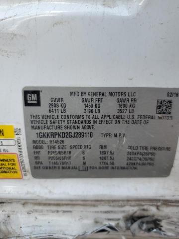 Aukcja sprzedaży 2016 Gmc Acadia, vin: 1GKKRPKD2GJ289110, numer aukcji: 90989825