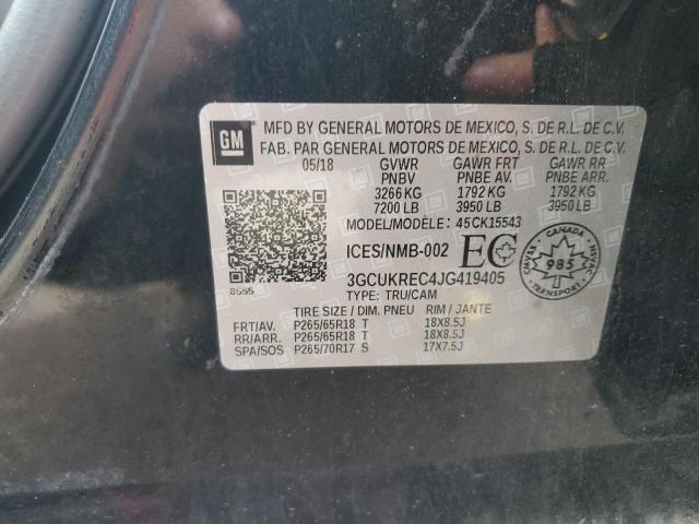 Aukcja sprzedaży 2018 Chevrolet Silverado, vin: 3GCUKREC4JG419405, numer aukcji: 87270465