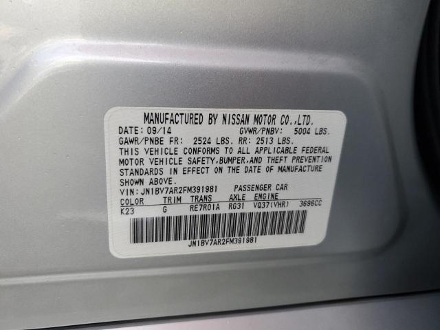 91044035 :رقم المزاد ، JN1BV7AR2FM391981 vin ، 2015 Infiniti Q50 مزاد بيع