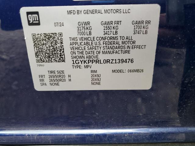 85819045 :رقم المزاد ، 1GYKPPRL0RZ139476 vin ، 2024 Cadillac Lyriq Luxu مزاد بيع