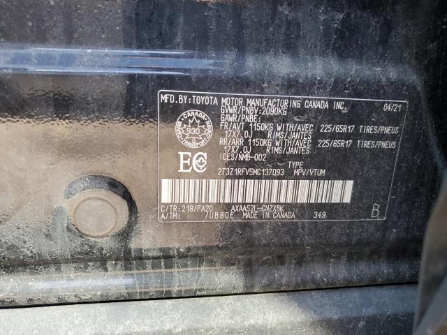 Продаж на аукціоні авто 2021 Toyota Rav4, vin: 2T3Z1RFV5MC137093, номер лоту: 86076485