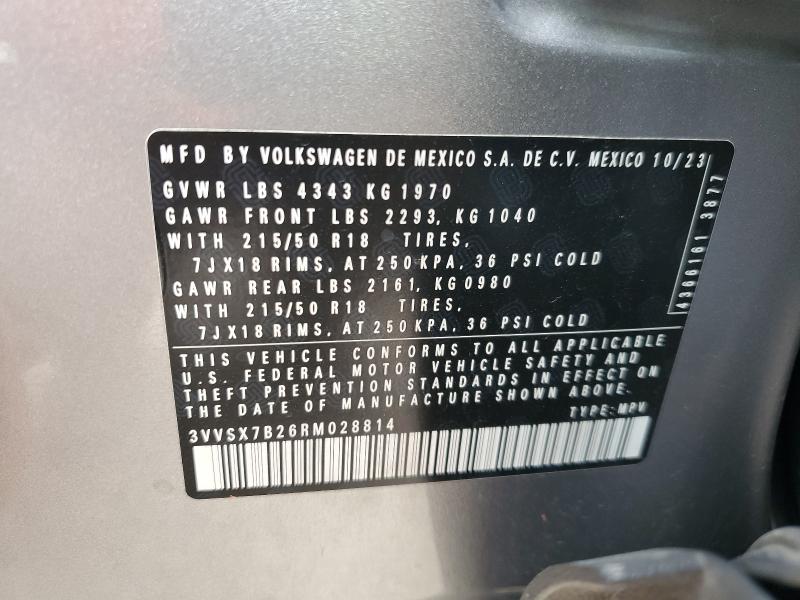Продаж на аукціоні авто 2024 Volkswagen Taos Se, vin: 3VVSX7B26RM028814, номер лоту: 89467765