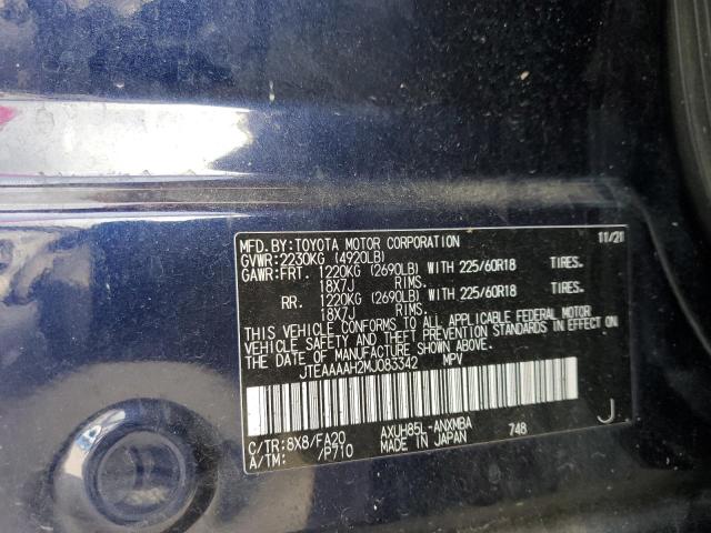 Aukcja sprzedaży 2021 Toyota Venza Le, vin: JTEAAAAH2MJ083342, numer aukcji: 89445725