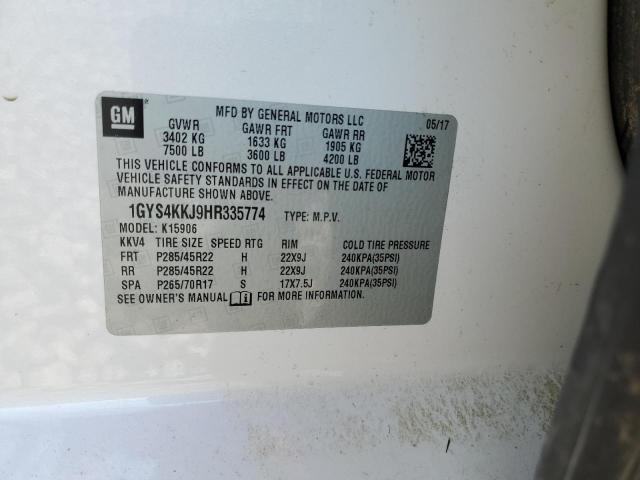 Aukcja sprzedaży 2017 Cadillac Escalade, vin: 1GYS4KKJ9HR335774, numer aukcji: 87471005