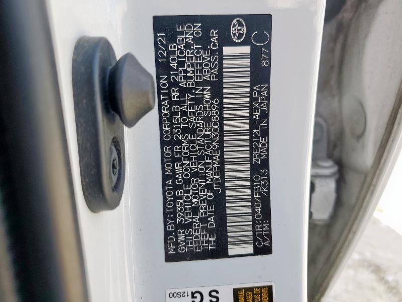 Aukcja sprzedaży 2022 Toyota Corolla Le, vin: JTDEPMAE9N3008896, numer aukcji: 90231985