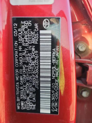 Aukcja sprzedaży 2012 Toyota Yaris, vin: JTDBT4K36CL037619, numer aukcji: 80660365