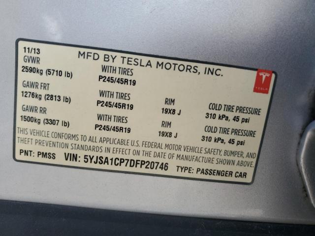 Продаж на аукціоні авто 2013 Tesla Model S, vin: 5YJSA1CP7DFP20746, номер лоту: 90378975