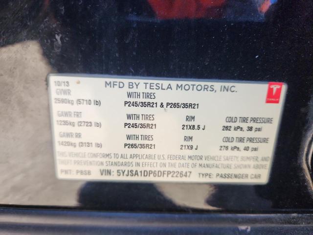 84632825 :رقم المزاد ، 5YJSA1DP6DFP22647 vin ، 2013 Tesla Model S مزاد بيع