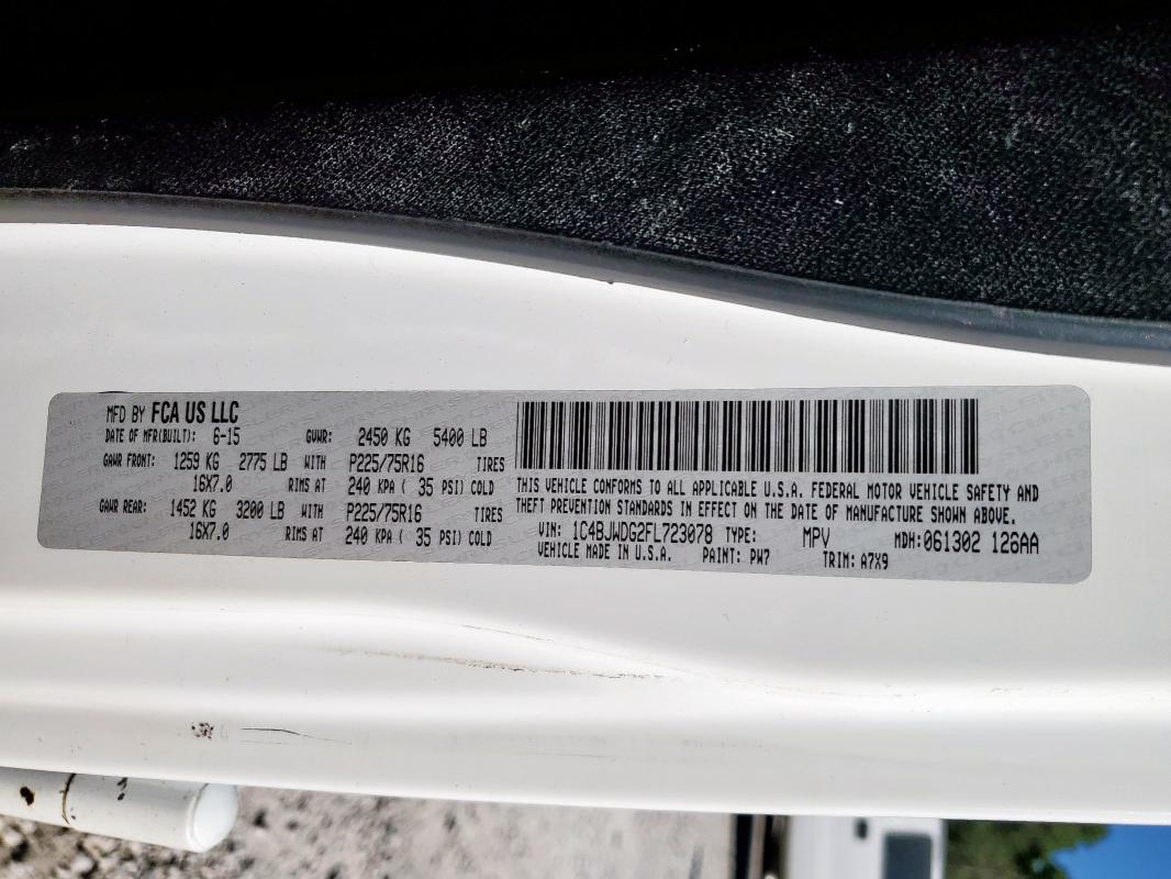 Aukcja sprzedaży 2015 Jeep Wrangler Unlimited, vin: 1C4BJWDG2FL723078, numer aukcji: 85328075